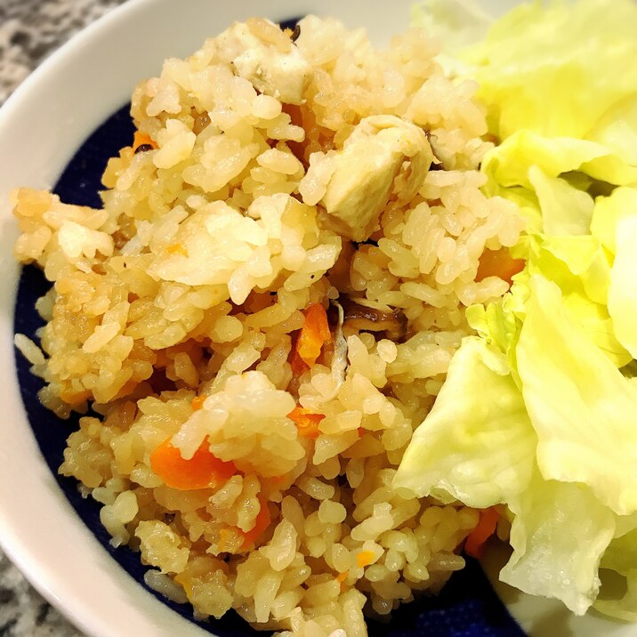 椎茸*人参*むね肉の炊き込みご飯